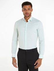 Calvin Klein Langarmhemd POPLIN STRIPE SLIM SHIRT Grün/Hellblau/Hellgrün/Türkis