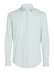 Calvin Klein Langarmhemd POPLIN STRIPE SLIM SHIRT Grün/Hellblau/Hellgrün/Türkis