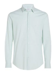 Calvin Klein Langarmhemd POPLIN STRIPE SLIM SHIRT Grün/Hellblau/Hellgrün/Türkis