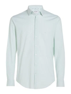 Calvin Klein Langarmhemd POPLIN STRIPE SLIM SHIRT