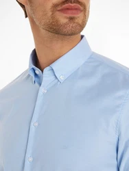 Calvin Klein Langarmhemd OXFORD SOLID SLIM SHIRT Hellblau/Blau