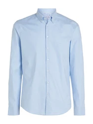 Calvin Klein Langarmhemd OXFORD SOLID SLIM SHIRT Hellblau/Blau