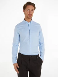 Calvin Klein Langarmhemd OXFORD SOLID SLIM SHIRT Hellblau/Blau