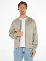 Calvin Klein Collegejacke SATEEN STRETCH HERO BOMBER Khaki/Beige