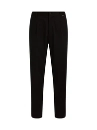 Bgelfaltenhose MODERN TWILL TAPERED PLEAT PANTS mit Logoprgung