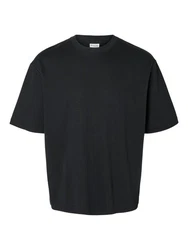 SELECTED HOMME Rundhalsshirt SLHLOOSEOSCAR SS O-NECK TEE NOOS schwarz