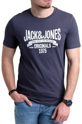 Jack & Jones Print-Shirt (5er-Pack) T-Shirts mit Aufdruck Blau/Dunkelblau/Grau