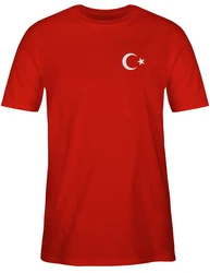 Shirtracer T-Shirt Wappen Trkei Logo (Turkey Trkiye 2024) Rot/Dunkelrot/Lila