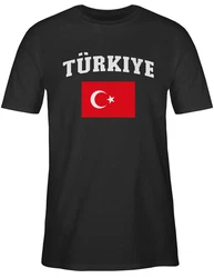 Shirtracer T-Shirt Trkiye Schriftzug mit Flagge Lila