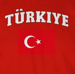 Shirtracer T-Shirt Trkiye Schriftzug mit Flagge Lila/Rot/Dunkelrot