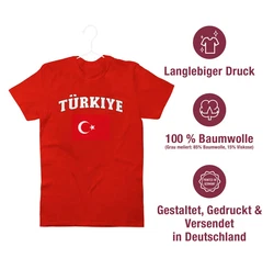 Shirtracer T-Shirt Trkiye Schriftzug mit Flagge Lila/Rot/Dunkelrot