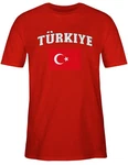 Shirtracer T-Shirt Trkiye Schriftzug mit Flagge Lila/Rot/Dunkelrot