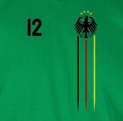 Shirtracer T-Shirt 12 Mann Deutschland Adler Germany Bundesadler Fussball EM Fanartikel Schwarz/Rot/Gold
