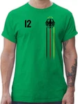 Shirtracer T-Shirt 12 Mann Deutschland Adler Germany Bundesadler Fussball EM Fanartikel Schwarz/Rot/Gold