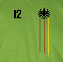Shirtracer T-Shirt 12 Mann Deutschland Adler Germany Bundesadler Fussball EM Fanartikel Schwarz/Rot/Gold