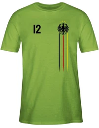 T-Shirt 12 Mann Deutschland, Adler Germany Schwarz Rot Gold, Bundesadler 2026 Fussball WM Fanartikel