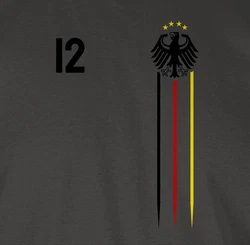 Shirtracer T-Shirt 12 Mann Deutschland Adler Germany Bundesadler Fussball EM Fanartikel Schwarz/Rot/Gold