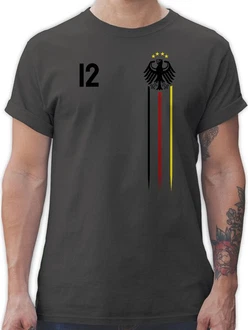Shirtracer T-Shirt 12 Mann Deutschland Adler Germany Bundesadler Fussball EM Fanartikel Schwarz/Rot/Gold Shirtracer T-Shirt 12 Mann Deutschland Adler Germany Bundesadler Fussball EM Fanartikel Schwarz/Rot/Gold