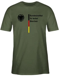 Shirtracer T-Shirt Bundesinstitut für lecker Bierchen 2024 Fußball EM Fanartikel Dunkelgrün/Khaki