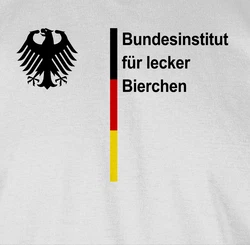 Shirtracer T-Shirt Bundesinstitut für lecker Bierchen 2024 Fußball EM Fanartikel Creme/Gelb/Braun/Schwarz/Weiß/Dunkelgrau/Grau