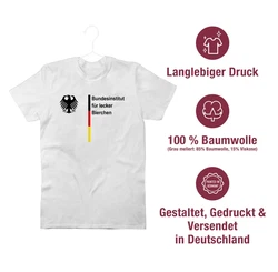 Shirtracer T-Shirt Bundesinstitut für lecker Bierchen 2024 Fußball EM Fanartikel Creme/Gelb/Braun/Schwarz/Weiß/Dunkelgrau/Grau