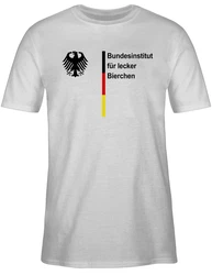 Shirtracer T-Shirt Bundesinstitut für lecker Bierchen 2024 Fußball EM Fanartikel Creme/Gelb/Braun/Schwarz/Weiß/Dunkelgrau/Grau