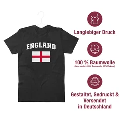Shirtracer T-Shirt England Schriftzug mit Flagge United Kingdom UK Britannien Briti 2024 Fussball EM Fanartikel 2026