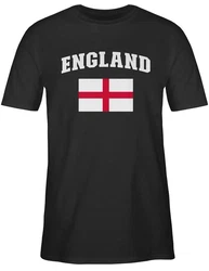 Shirtracer T-Shirt England Schriftzug mit Flagge United Kingdom UK Britannien Briti 2024 Fussball EM Fanartikel 2026
