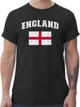 Shirtracer T-Shirt England Schriftzug mit Flagge United Kingdom UK Britannien Briti 2024 Fussball EM Fanartikel 2026