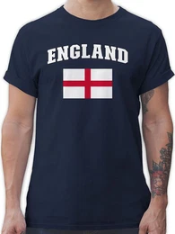 T-Shirt England Schriftzug mit Flagge, United Kingdom UK, Britannien, Briti 2026 Fussball WM Fanartikel