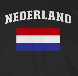 Shirtracer T-Shirt Nederland Schriftzug mit Flagge Creme/Schwarz