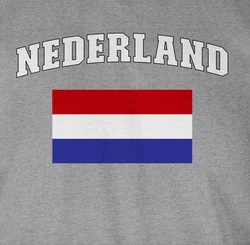 Shirtracer T-Shirt Nederland Schriftzug mit Flagge Creme/Grau