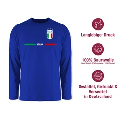 Shirtracer Rundhalsshirt Italien Trikot Wappen Fanartikel Hellblau