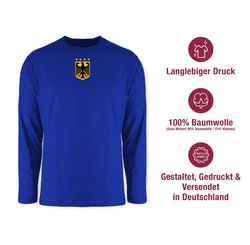 Shirtracer Rundhalsshirt Deutschland Wappen Germany Bundesadler Deutschland Adler 2024 Fussball EM Fanartikel Blau/Dunkelblau/Hellblau/Bordeaux
