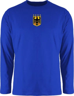 Shirtracer Rundhalsshirt Deutschland Wappen Germany Bundesadler Deutschland Adler 2024 Fussball EM Fanartikel Blau/Dunkelblau/Hellblau/Bordeaux