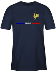 Shirtracer T-Shirt Frankreich Trikot Wappen Franzsisches Fan-Motiv (2024) Blau