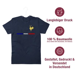 Shirtracer T-Shirt Frankreich Trikot Wappen Franzsisches Fan-Motiv (2024) Blau