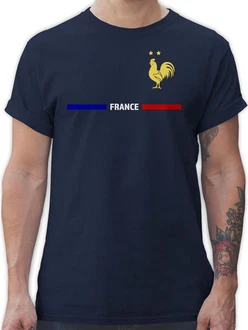 Shirtracer T-Shirt Frankreich Trikot Wappen Franzsisches Fan-Motiv (2024) Blau