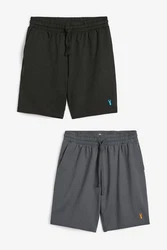 Next Schlafshorts 2er-Pack Dunkelgrau/Türkis/Grau