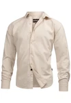 Indicode Langarmhemd INSville Beige/Khaki/Weiß