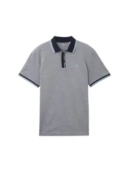 TOM TAILOR Poloshirt Grau/Dunkelblau