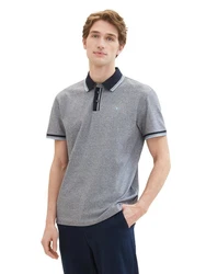 TOM TAILOR Poloshirt Grau/Dunkelblau