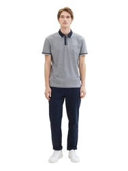 TOM TAILOR Poloshirt Grau/Dunkelblau