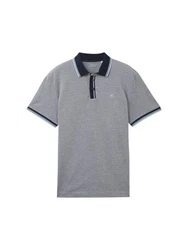 TOM TAILOR Poloshirt Grau/Dunkelblau