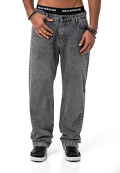 RedBridge Herren Baggy Jeans 5-Pocket Style Schwarz/Grau