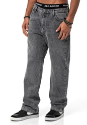 RedBridge Herren Baggy Jeans 5-Pocket Style Schwarz/Grau