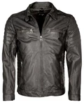 Maze Herren Lederjacke William Schwarz/Grau/Hellgrau/Creme