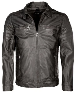 Maze Herren Lederjacke William Schwarz/Grau/Hellgrau/Creme