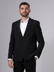 Hirschthal Anzug Herren Business Regular Fit Schwarz/Rot