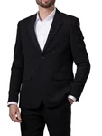 Hirschthal Anzugsakko Herren 2-Knopf Sakko Regular-Fit Schwarz/Hellblau/Dunkelblau